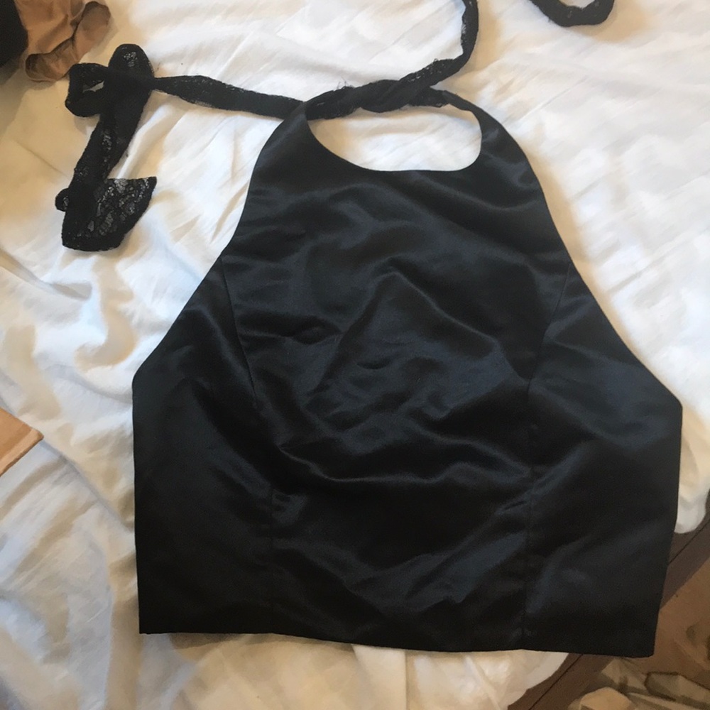 Alice&Olivia black halter crop top